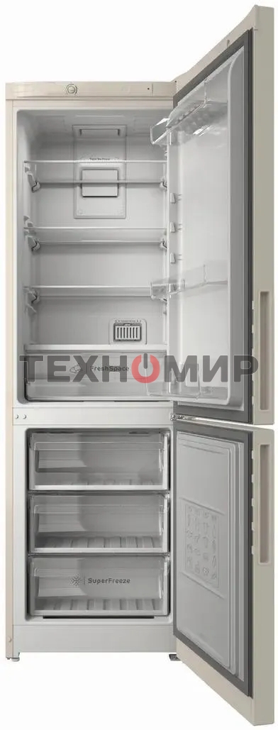 Холодильник Indesit ITR 4180 E бежевый двухкамерный 220/78л морозилка снизу