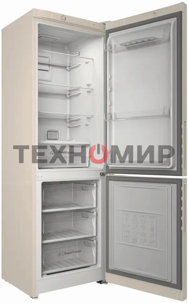Холодильник Indesit ITR 4180 E бежевый двухкамерный 220/78л морозилка снизу