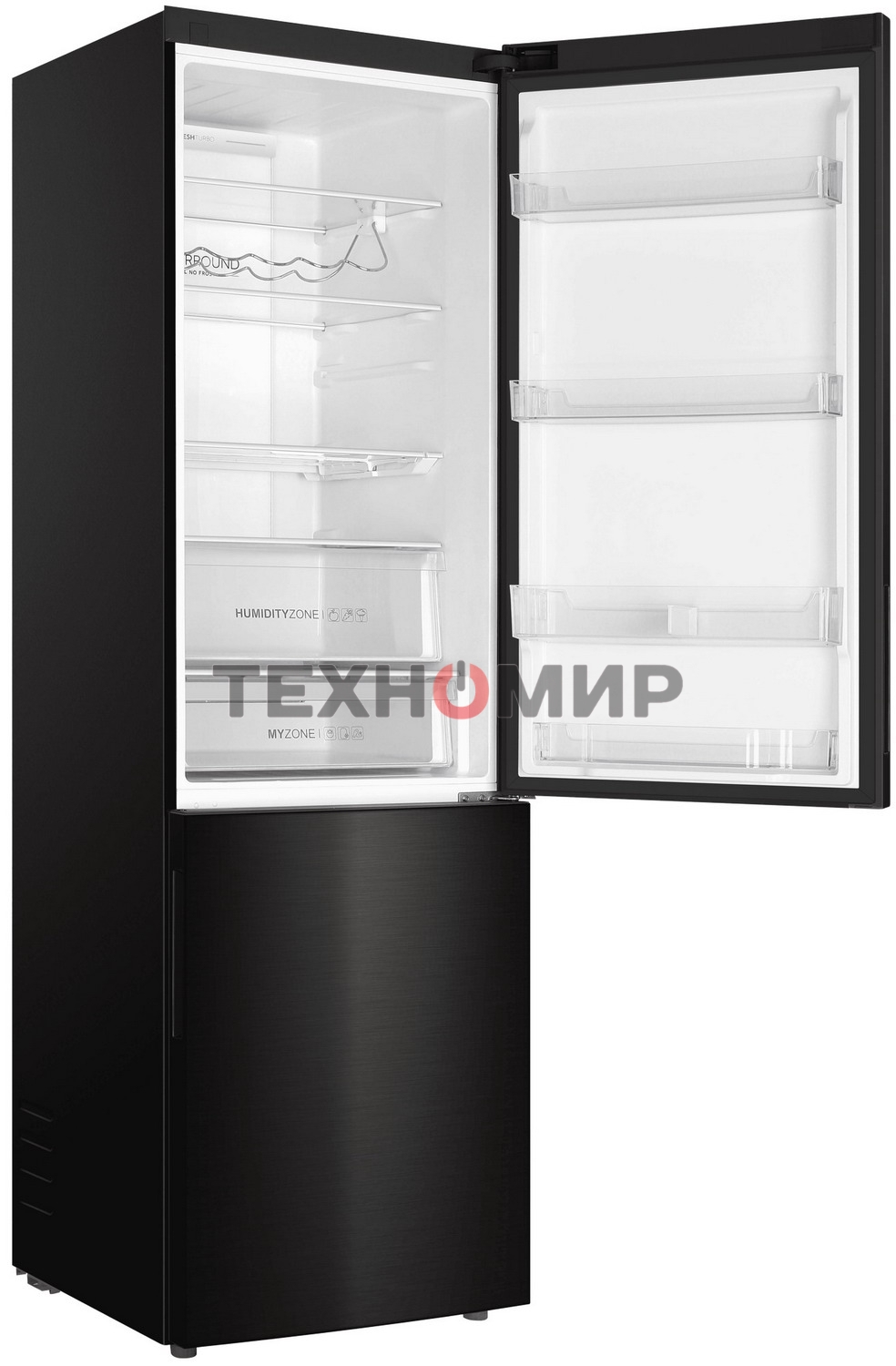 Холодильник Haier C4F740CBXGU1 черный двухкамерный 286/115л морозилка снизу, No Frost