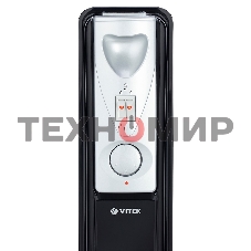 Масляный обогреватель Vitek VT-1717 черный, 1500Вт, 15м2, термостат