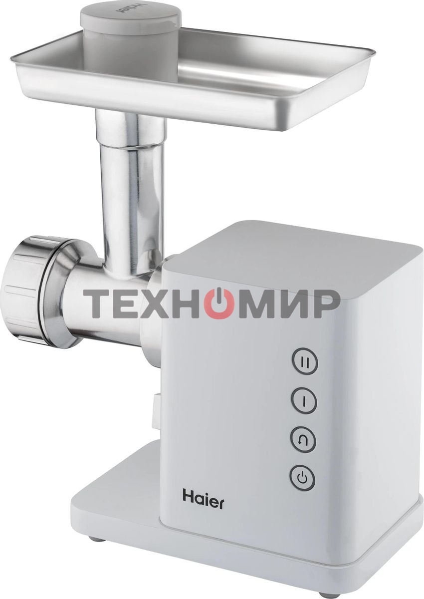 Мясорубка электрическая Haier HG-700 белый, 1900 Вт, 3.0 кг/мин, реверс, защита от перегрузки, металлический лоток, насадки - 5