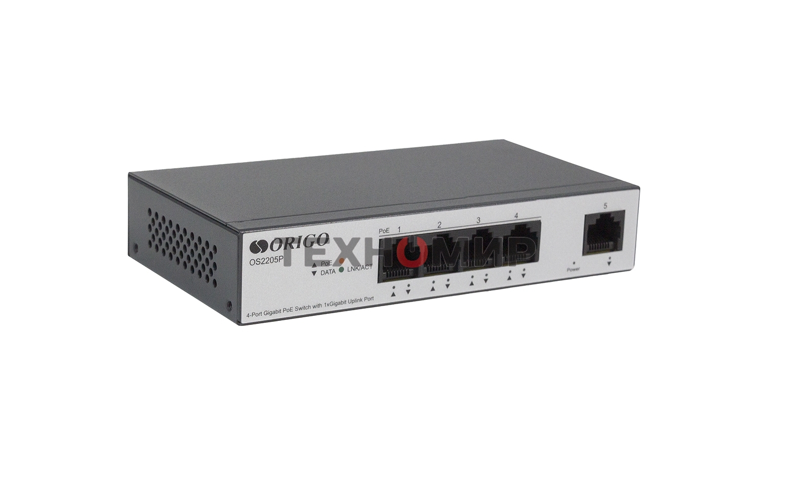 Коммутатор Unmanaged Switch 4x1000Base-T PoE, 1x1000Base-T, PoE Budget 60W, Long-range PoE up to 250m, metal case