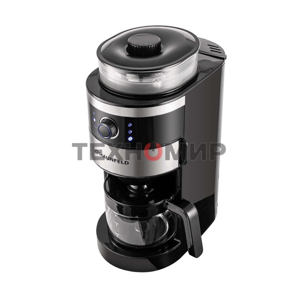 Кофеварка капельная Maunfeld MF-731BK черный, исп. кофе - зерновой/молотый, 0.83 л, 820 Вт.