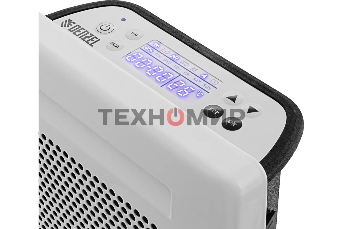 Конвектор электрический гибридный Denzel HybridX-1500 белый, 1500 Вт, 25 м2, термостат, дисплей