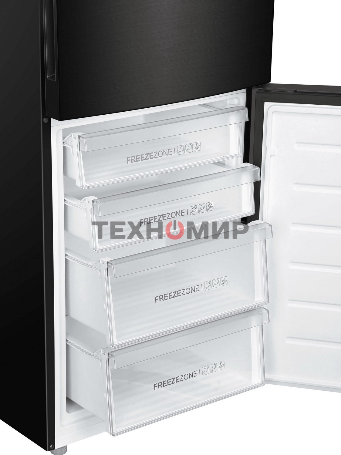 Холодильник Haier C4F740CBXGU1 черный двухкамерный 286/115л морозилка снизу, No Frost