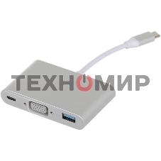 Разветвитель USB-C Palmexx 1порт. серебристый (PX/HUB-057)