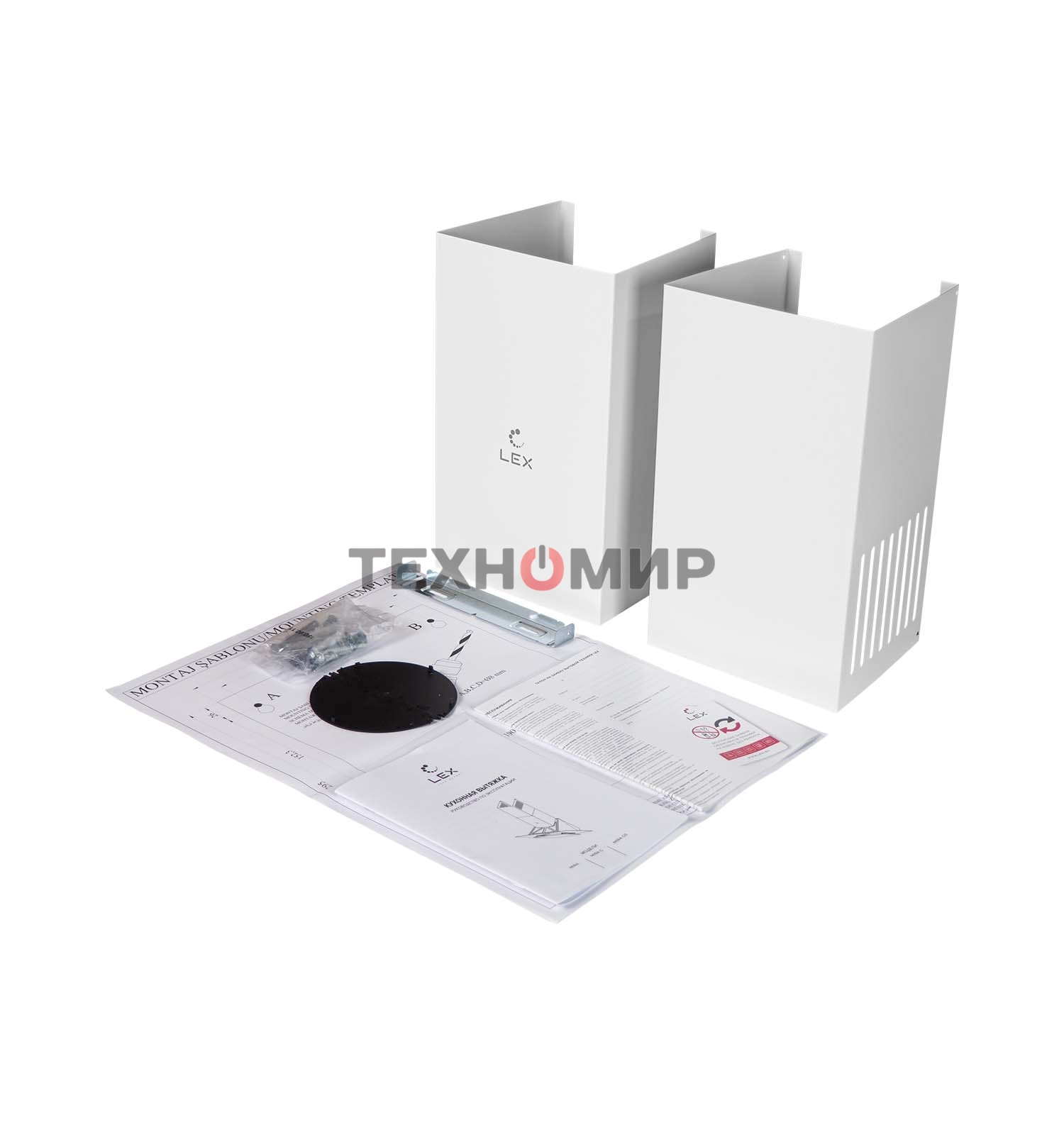 Вытяжка каминная LEX MIRA GS 600 белая, 59.5 см, 1000 куб. м/ч, 49 дБ