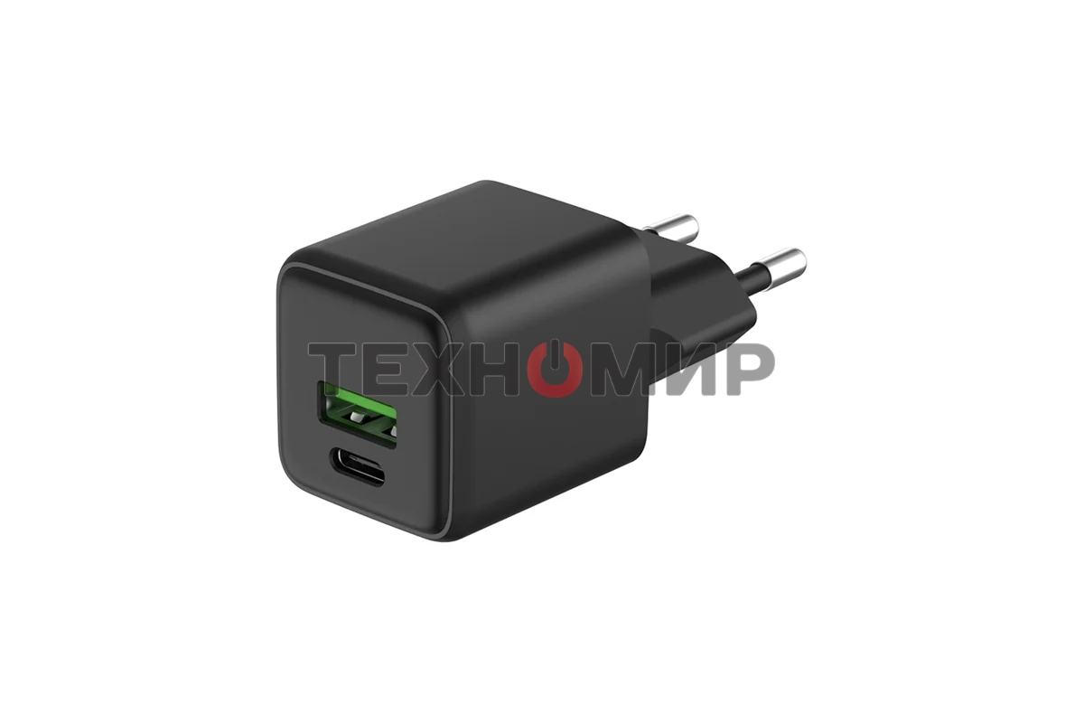 Сетевое зарядное устройство Rexant с двумя портами USB-A и Type-C, 25Вт GaN