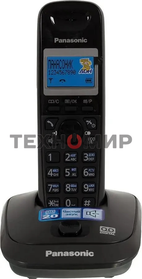 Телефон беспроводной (DECT) Panasonic KX-TG2521RUT (титан) АОН, Caller ID,спикерфон,голосовой АОН,полифония,цифровой автоответчик