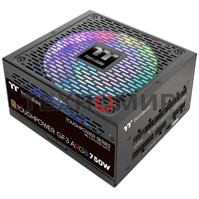 Блок питания Thermaltake Toughpower GF3 ARGb (PS-TPD-0750F4FAGE-1), 750Вт, 80 PLUS Gold, 140мм, модульный, черный