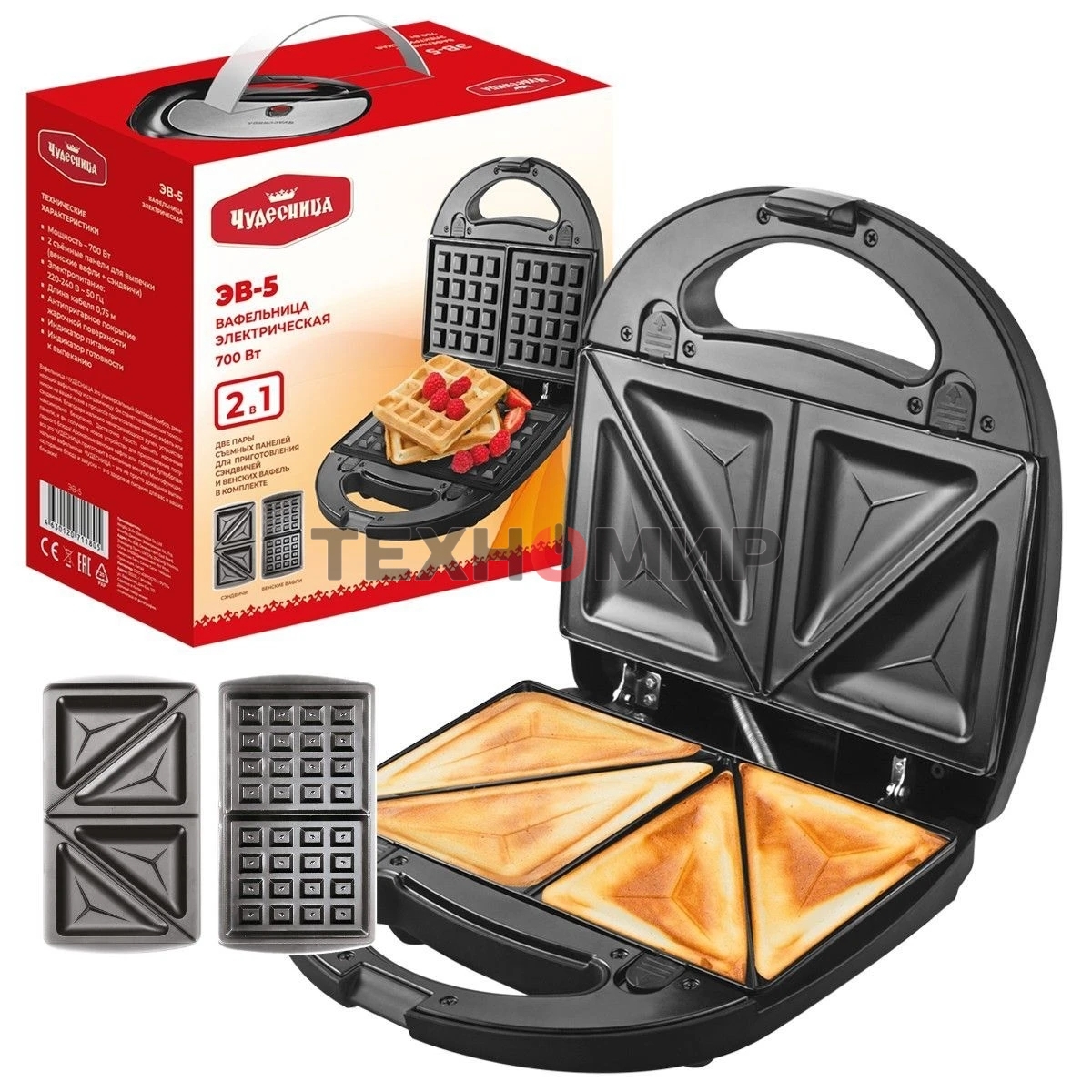 Вафельница Чудесница ЭВ-5Черный