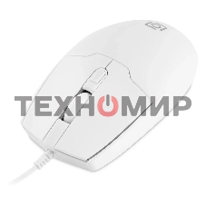 Мышь проводная Oklick 147M белый, 2000 dpi, USB, кнопки - 4