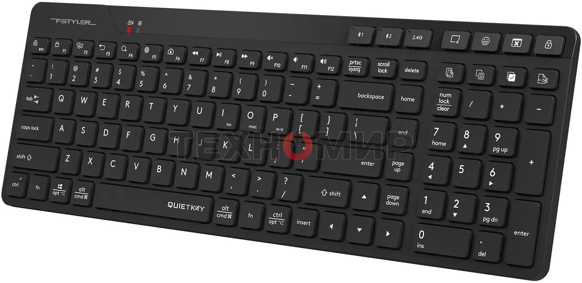 Клавиатура A4Tech FBK27C AS беспроводная, Bluetooth, радиоканал, чёрный