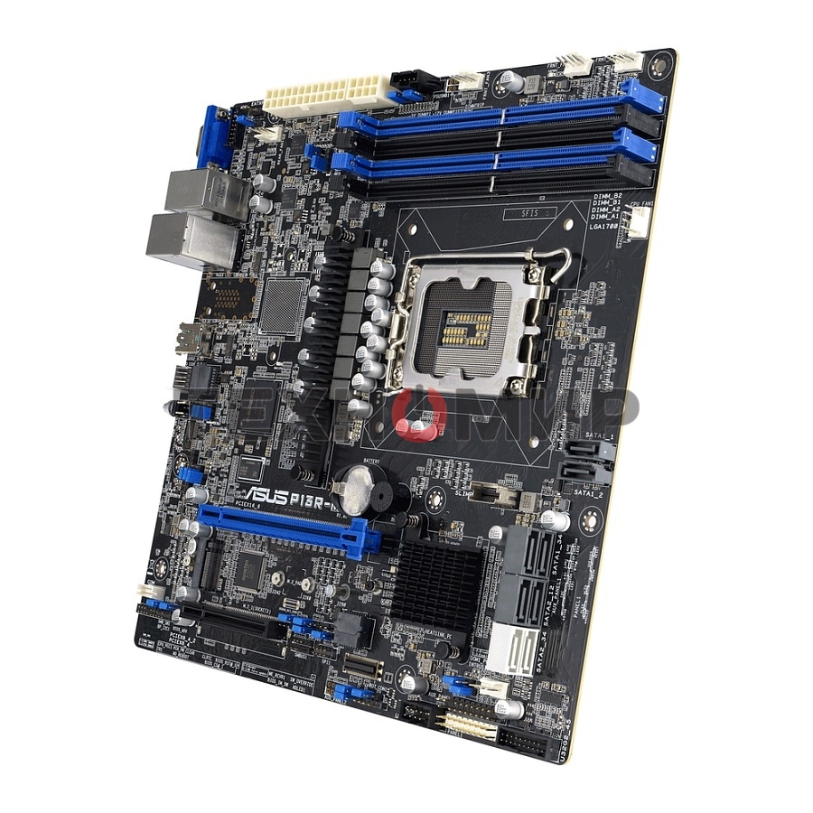 Материнская плата серверная ASUS P13R-M, LGA1700, Intel C262, 4xDDR5 (ECC), 8xSATA, 1xM.2, 1xPCIe 5.0 x16, 1xPCIe 3.0 x8, 1xVGA, 3x1Gb LAN, 3xUSB-A 10Gbps, mATX