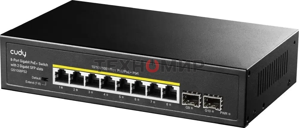 Коммутатор Cudy GS1008PS2 (L2) 8x1 Гбит/с 2SFP 8PoE+ 120W неуправляемый