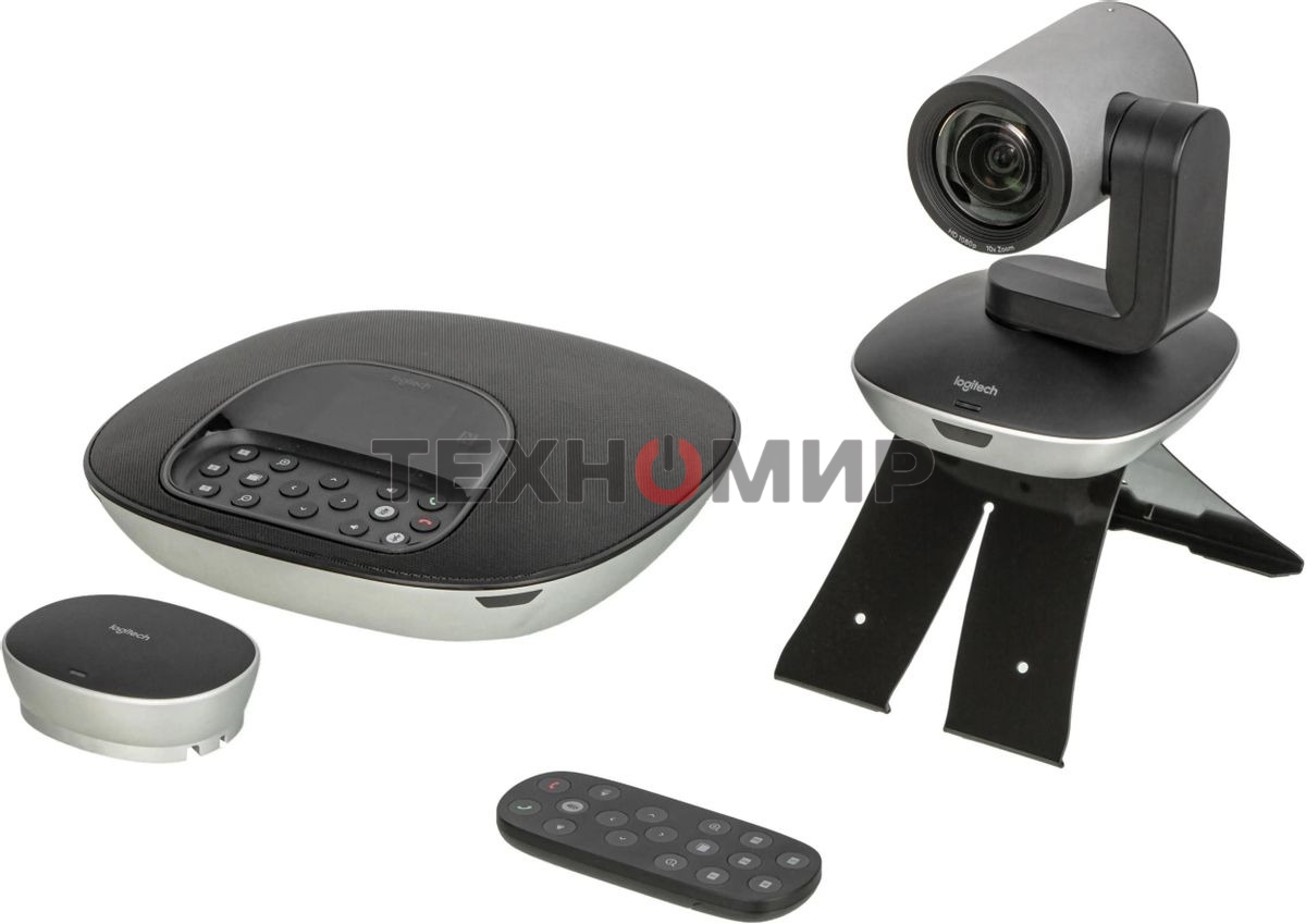 Веб-камера Logitech Group 1920x1080, 30 кадр/с, USB Type-A, микрофон (4 шт, шумоподавление), автоматическая фокусировка, автоосвещение, универсальное крепление, штатив в комплекте