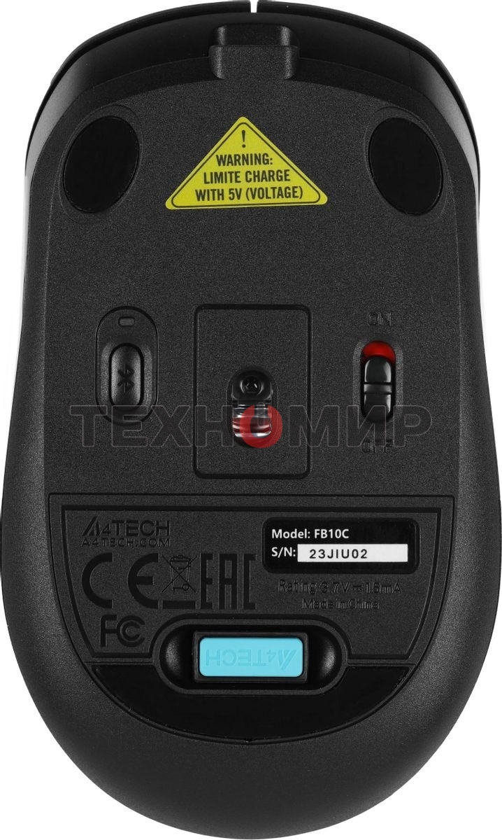 Мышь беспроводная A4Tech Fstyler FB10C черный, 2000 dpi, радиоканал, Bluetooth, USB, кнопки - 4