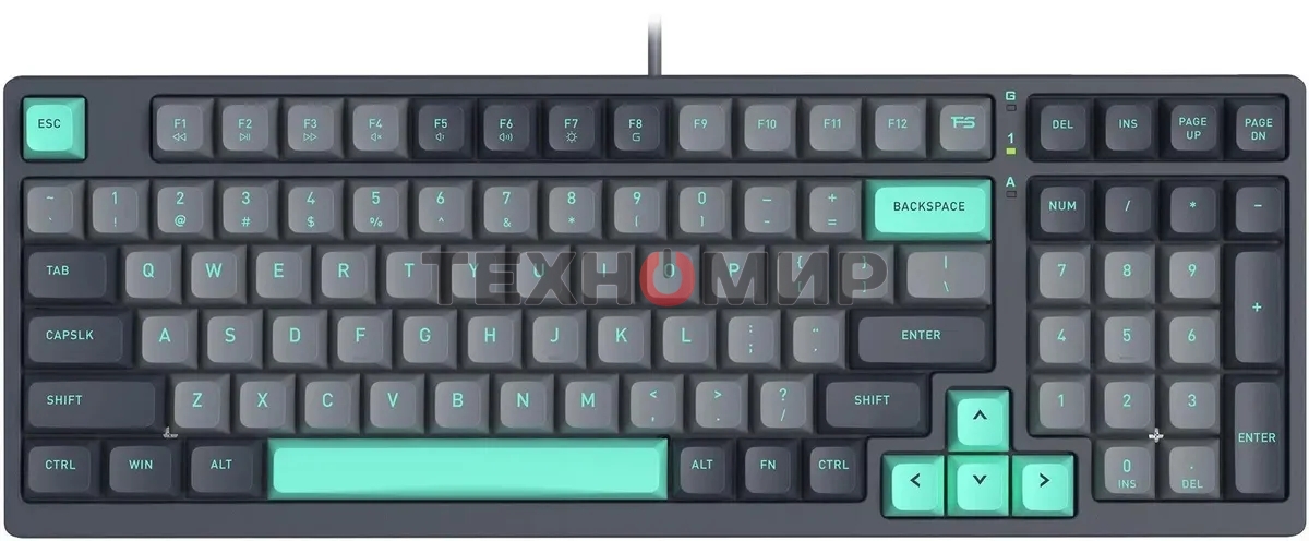 Клавиатура проводная A4Tech Fstyler FS300 механическая черный/серый USB for gamer LED (FS300 PANDA ROCK)