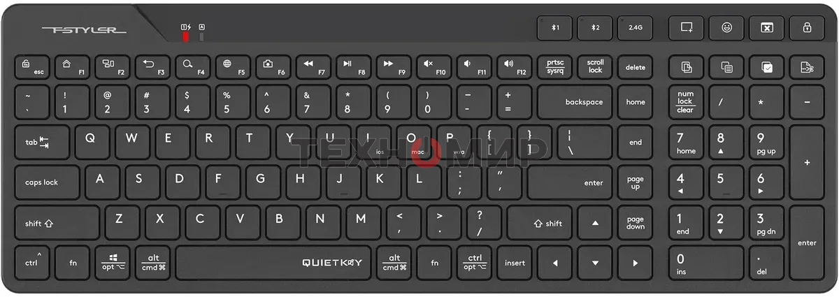 Клавиатура A4Tech FBK27C AS беспроводная, Bluetooth, радиоканал, чёрный