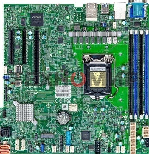 Материнская плата SuperMicro MBD-X12STH-F-B, LGA1200, Intel C256, 4xDDR4, 1xPCIe 4.0 x16, 2xPCIe 4.0 x4, 8xSATA, 1xM.2, 2xDOM, 2xLAN, 1xRJ45, 1xVGA, 3xUSB 3.2 Gen1 (внутренние), 4xUSB 2.0 (внутренние), mATX