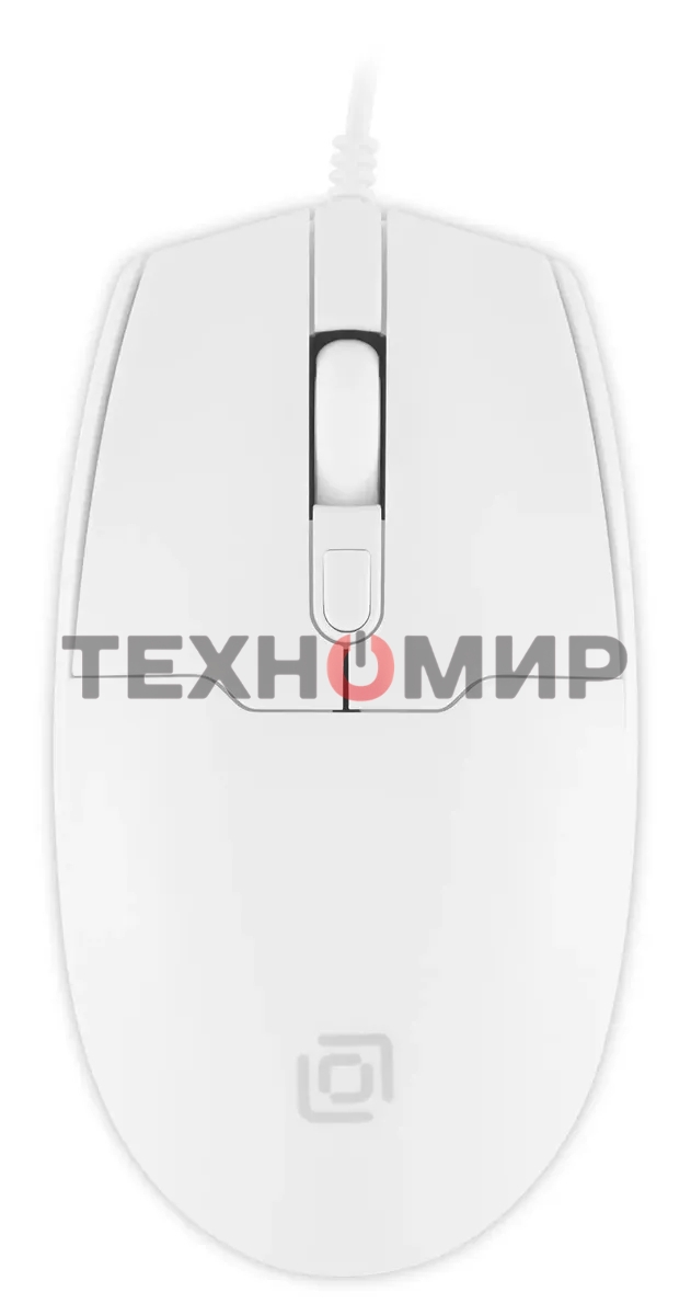 Мышь проводная Oklick 147M белый, 2000 dpi, USB, кнопки - 4