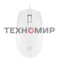 Мышь проводная Oklick 147M белый, 2000 dpi, USB, кнопки - 4