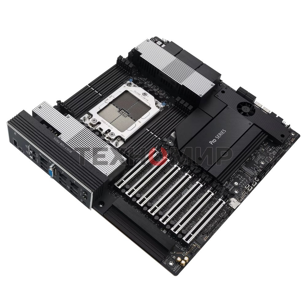 Материнская плата ASUS Pro WS WRX90E-SAGE SE, sTR5, AMD WRX90, 8xDDR5, 4xSATA, 4xM.2, 6xPCI-E 5.0 x16, 1xPCI-E 5.0 x8, 1xVGA, 2xMiniDP, 3x 10Gb LAN, 6xUSB-A 3.2 Gen 2, 1xUSB-A 2.0, 2xUSB-C USB4, 2x3.5 мм, 5.1, SSI EEB