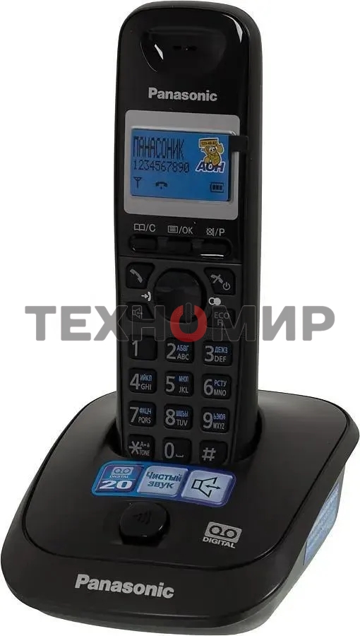 Телефон беспроводной (DECT) Panasonic KX-TG2521RUT (титан) АОН, Caller ID,спикерфон,голосовой АОН,полифония,цифровой автоответчик
