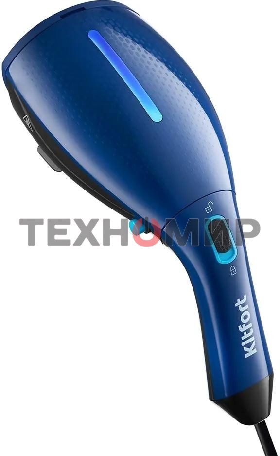 Отпариватель Kitfort КТ-987 черный/синий, 1200 Вт, 12 г/мин, 100 мл