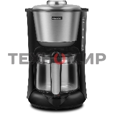 Кофеварка капельная Rondell 1100-RE-01 серебристый/черный, исп. кофе - молотый, 1.25 л, 1000 Вт