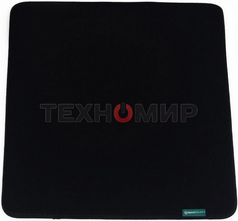 Коврик для мышки Raskat черный S (350x300, резина/ткань, прошитый край)