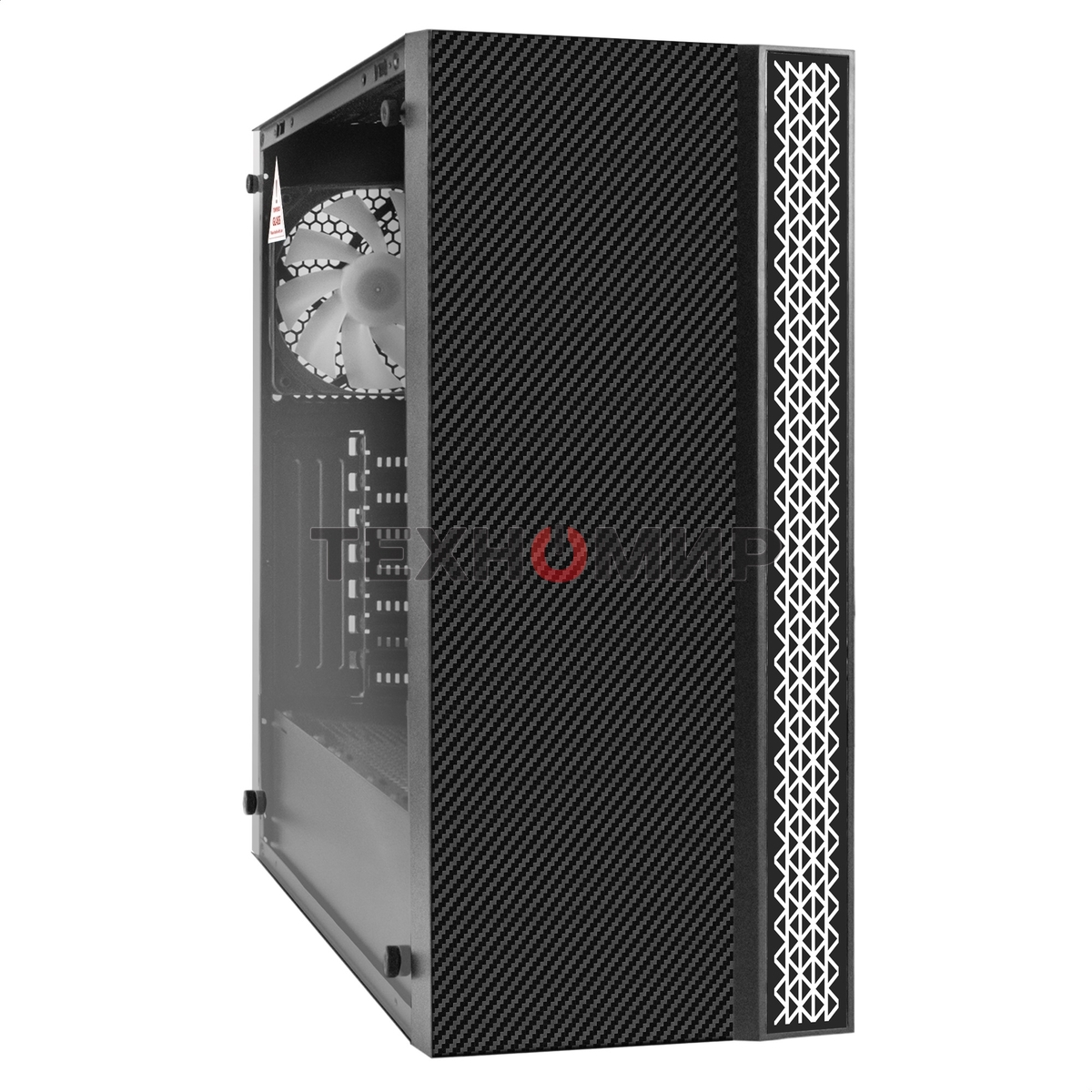 Компьютерный корпус Miditower ExeGate EVO-9211 (ATX, без БП, с окном, 2хUSB+1хUSB 3.0, HD аудио, черный, 1 вент. с RGb подсветкой)