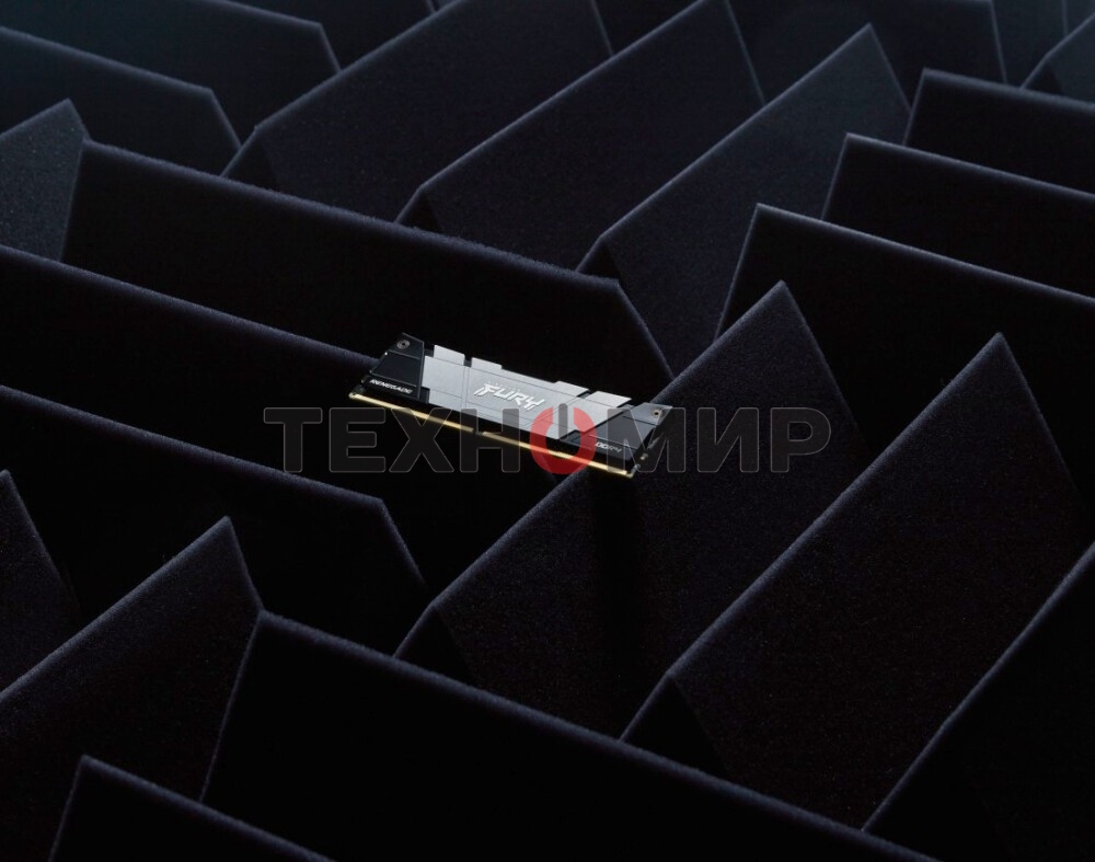 Оперативная память Kingston Fury Renegade, DDR4, 16GB (2x8GB), 3200MHz, CL16, DIMM, с радиатором, серый/черный