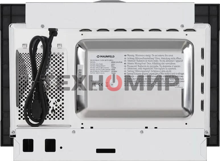 Встраиваемая микроволновая печь Maunfeld MBMO.20.1PGb черный, 20 л, 800 Вт, переключатели - поворотный механизм