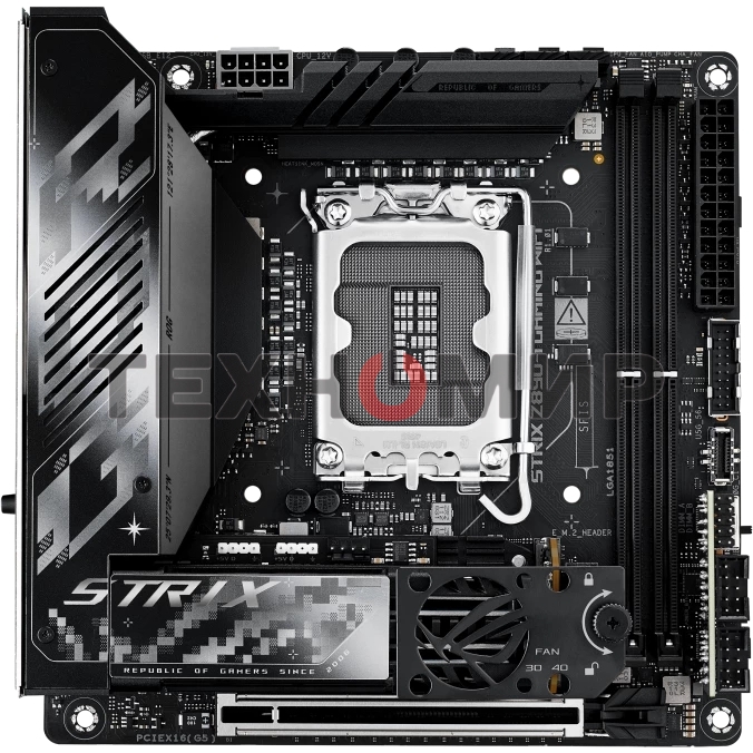 Материнская плата ASUS ROG STRIX Z890-I GAMING WIFI, LGA1851, Intel Z890, 2xDDR5, 2xSATA, 2xM.2, 1xPCI-E 5.0 x16, 1xHDMI, 2xThunderbolt 4, 1x2.5Gb LAN, 9xUSB-A, 1xUSB-C, 5.1, Mini-ITX