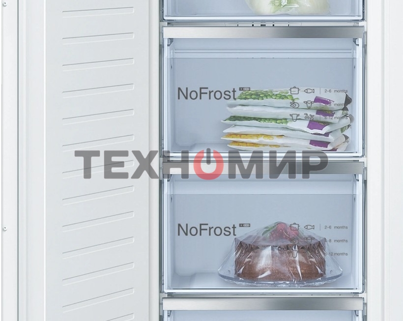 Встраиваемый морозильный шкаф Bosch GIN81AEF0U, белый, 212л, 5 ящиков