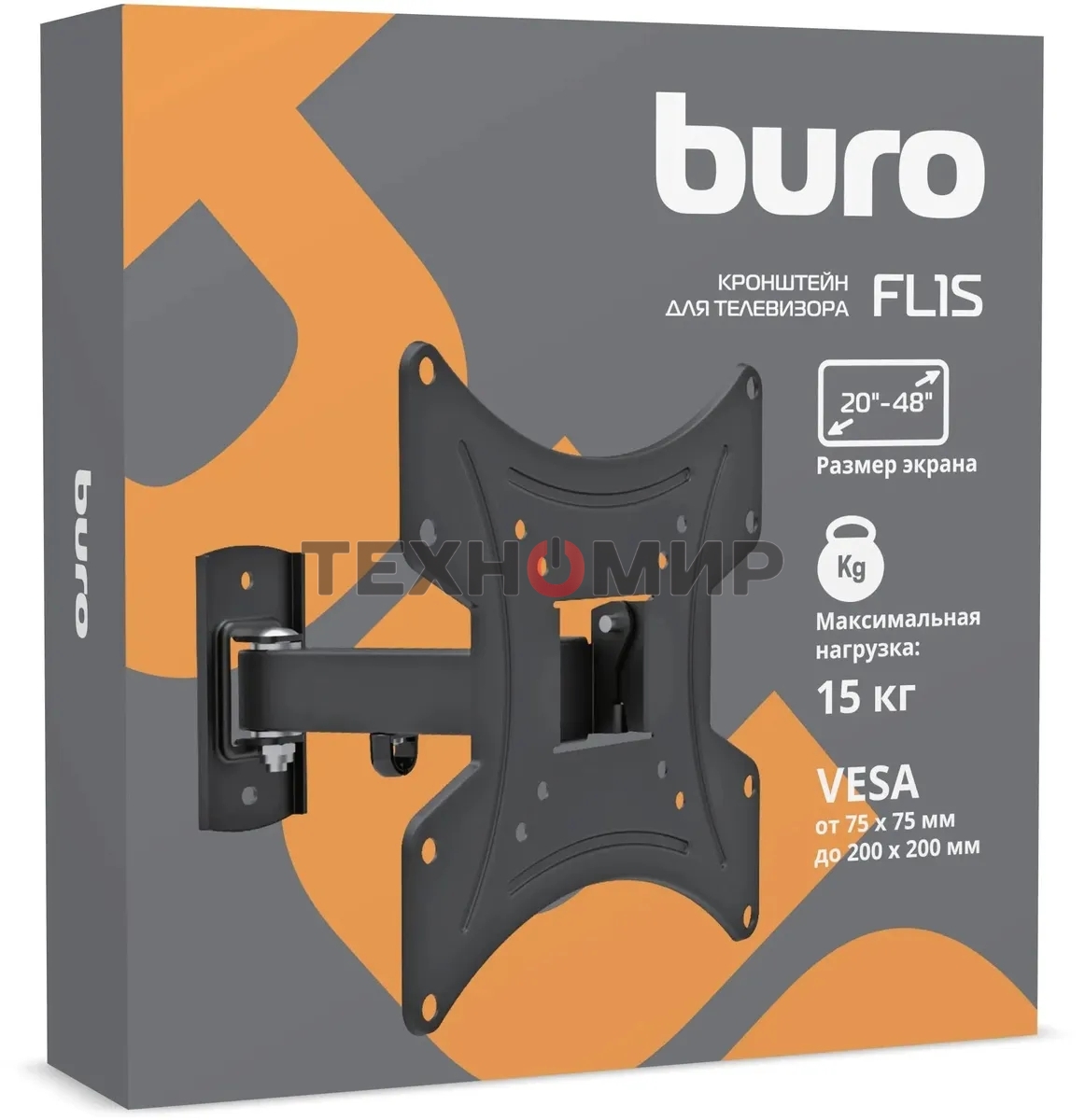 Кронштейн для телевизора Buro FL1S черный, 20