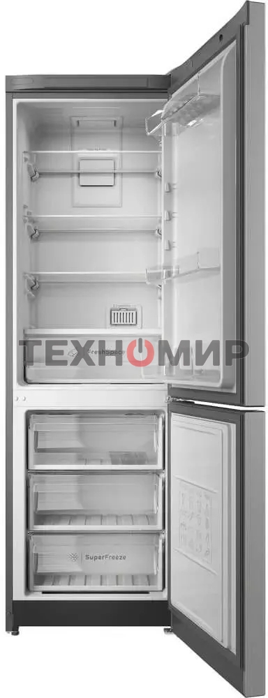 Холодильник Indesit ITS 5180 G серебристый двухкамерный 220/78л морозилка снизу, No Frost