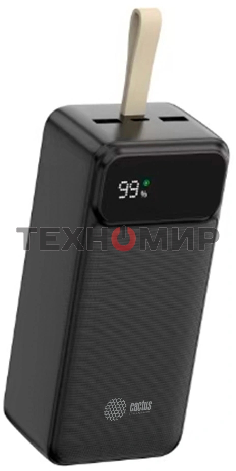 Портативный аккумулятор Cactus CS-PBFSND-40000 40000mAh 65W 3A черный