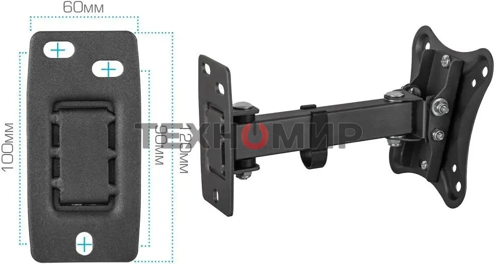 Кронштейн для телевизора Kromax CORBEL-2 черный, 10