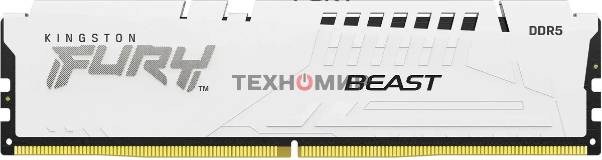 Оперативная память Kingston Fury Beast, DDR5, 32Gb (1x32GB), 6000MHz, CL36, DIMM, с радиатором, белый