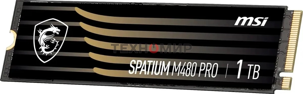 Накопитель SSD MSI SPATIUM M480 PRO, 1000Gb, M.2 2280, PCIe 4.0 x4, NVMe, R/W 7400/6000