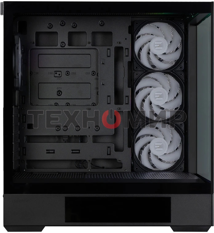 Компьютерный корпус ZALMAN P40 DS, ATX, черный, WINDOW, 9.1-inch LCD screen, 2xCombo(2.5” or 3.5”), 1x2.5”, 1xUSB TYPE-C, 2xUSB 3.0, SIDE 3x120мм ARGb, REAR 1x120мм ARGb