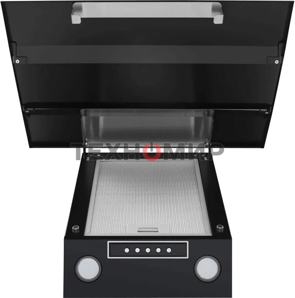 Вытяжка каминная Maunfeld Bridge 60 нержавеющая сталь/черное стекло, 60 см, 850 куб. м/ч, 51 дБ