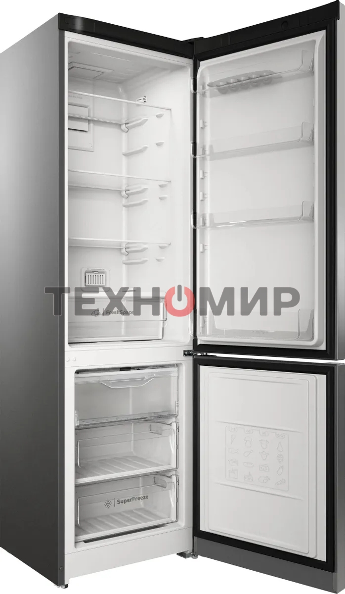 Холодильник Indesit ITS 5200 NG темно-серый двухкамерный 247/78л морозилка снизу, No Frost