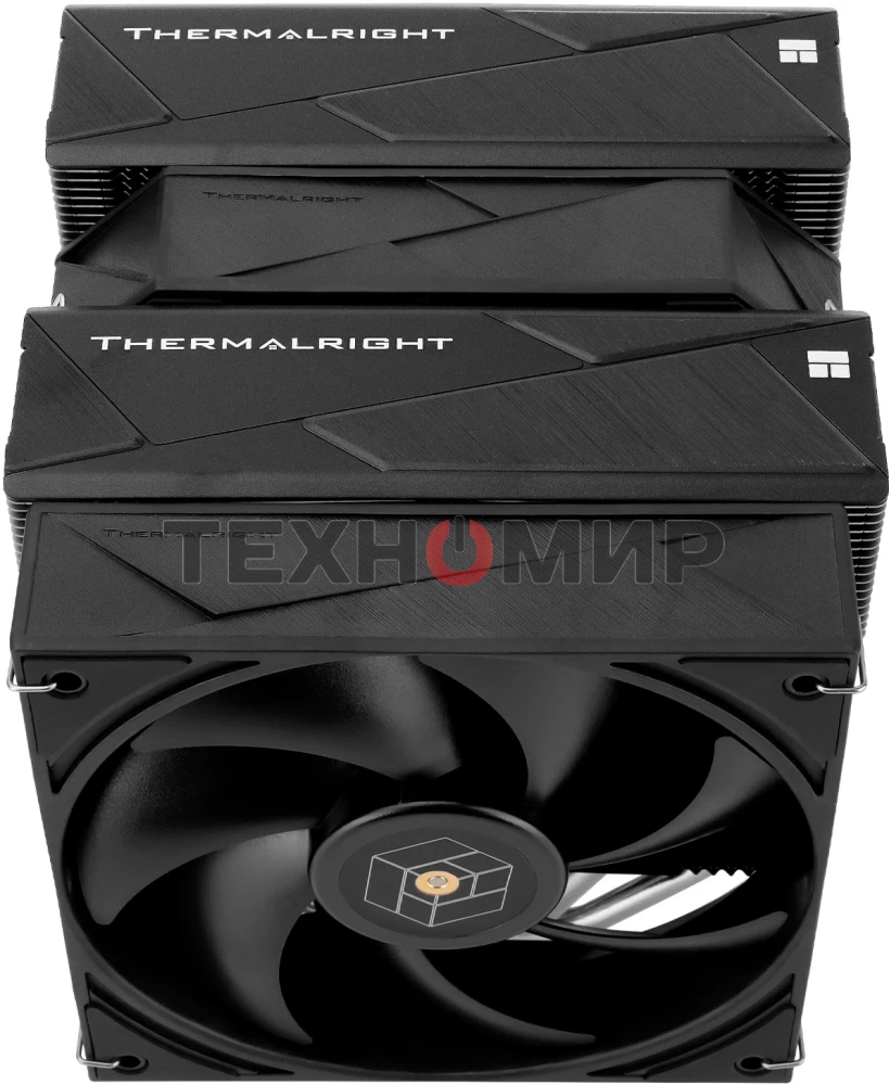 Кулер для процессора Thermalright Royal Pretor 130 (4-pin PWM, 158мм, Ni/Cu, 6x6мм, 1x120+1x130мм, 80.45CFM/81.88CFM, 29.4dBA/28.3dBA, 2150PM/1750RPM, S: 1200, 1700, 1851, 2011, 2066, 115X, AM4, AM5, silver, black)