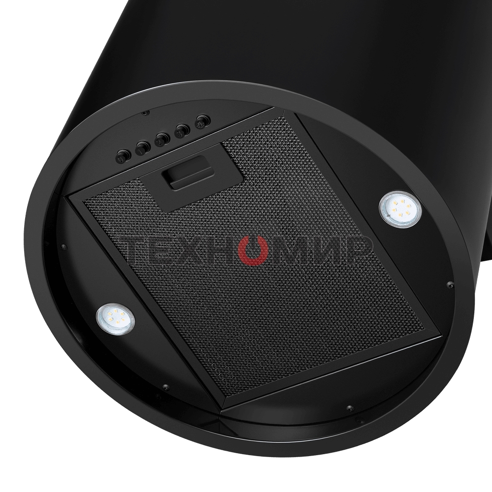 Вытяжка островная Maunfeld Drum Wall 35 черный, 32.5 см, 850 куб. м/ч, 48 дБ