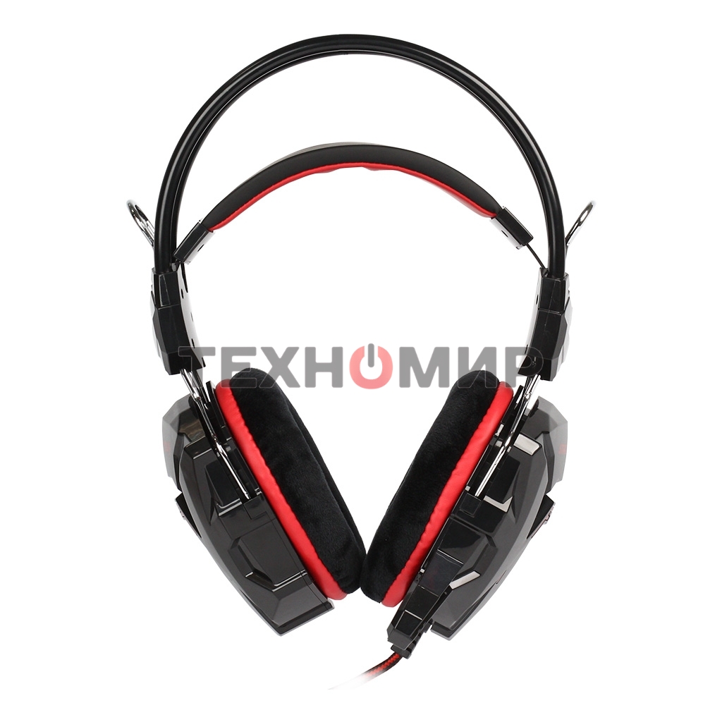 Гарнитура проводная игровая RUSH COBRA, динамики 40мм, велюровые амбушюры, черный/красный (SBHG-1300)