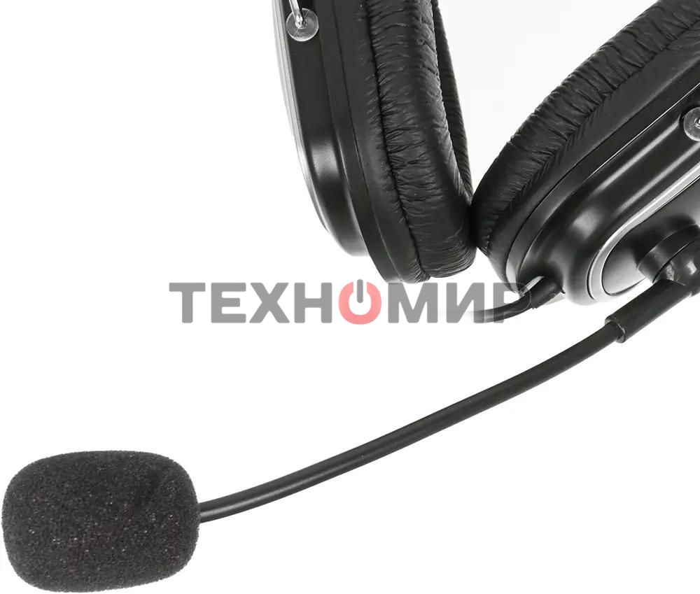 Гарнитура проводная A4Tech HS-50, черный/серебристый