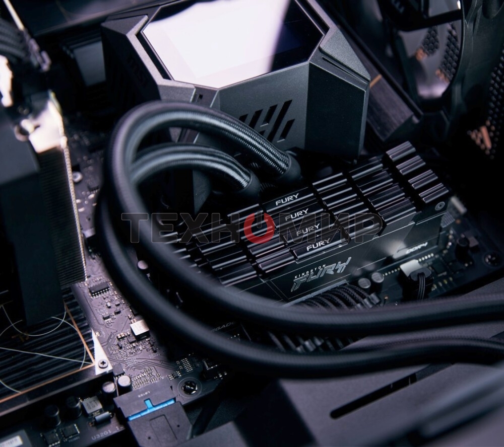 Оперативная память Kingston Fury Renegade, DDR4, 16GB (2x8GB), 3200MHz, CL16, DIMM, с радиатором, серый/черный